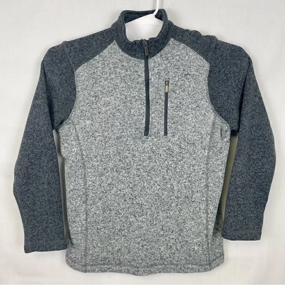Woolrich Sweater Adult Medium Gray Outdoor Pullover Quarter Zip Fishing Mens‎